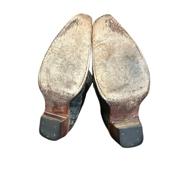 Circle G Womens Embroidery Crackle Leather Snip Toe Boots Size 9 Western L5048 - Picture 8 of 10